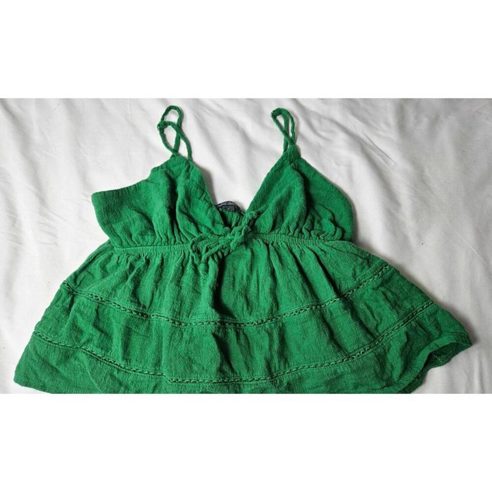 Wild Fable Two-Piece Summer Baby Doll Crop Top Set - Green & Pink Size S/M - Picture 9 of 10